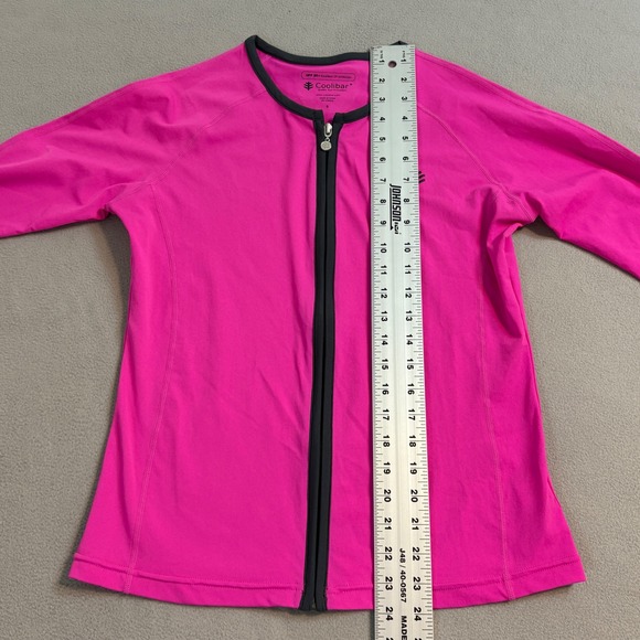 Coolibar women's Pink full-zip UPF50+ long-sleeved beach cover-up jacket Sz S - Picture 7 of 8
